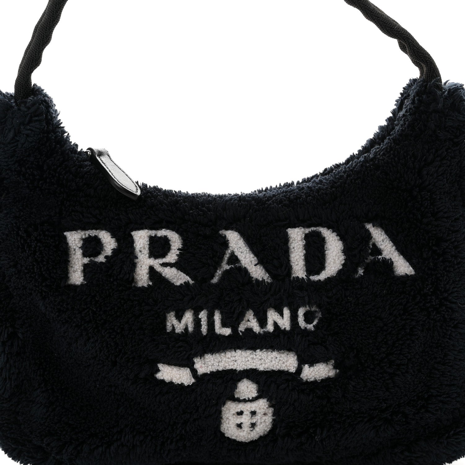 Prada Terry Cloth Mini Re-Edition 2000 Bag Black White Black White 7 of 9