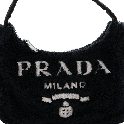 Prada Terry Cloth Mini Re-Edition 2000 Bag Black White Black White 7 of 9