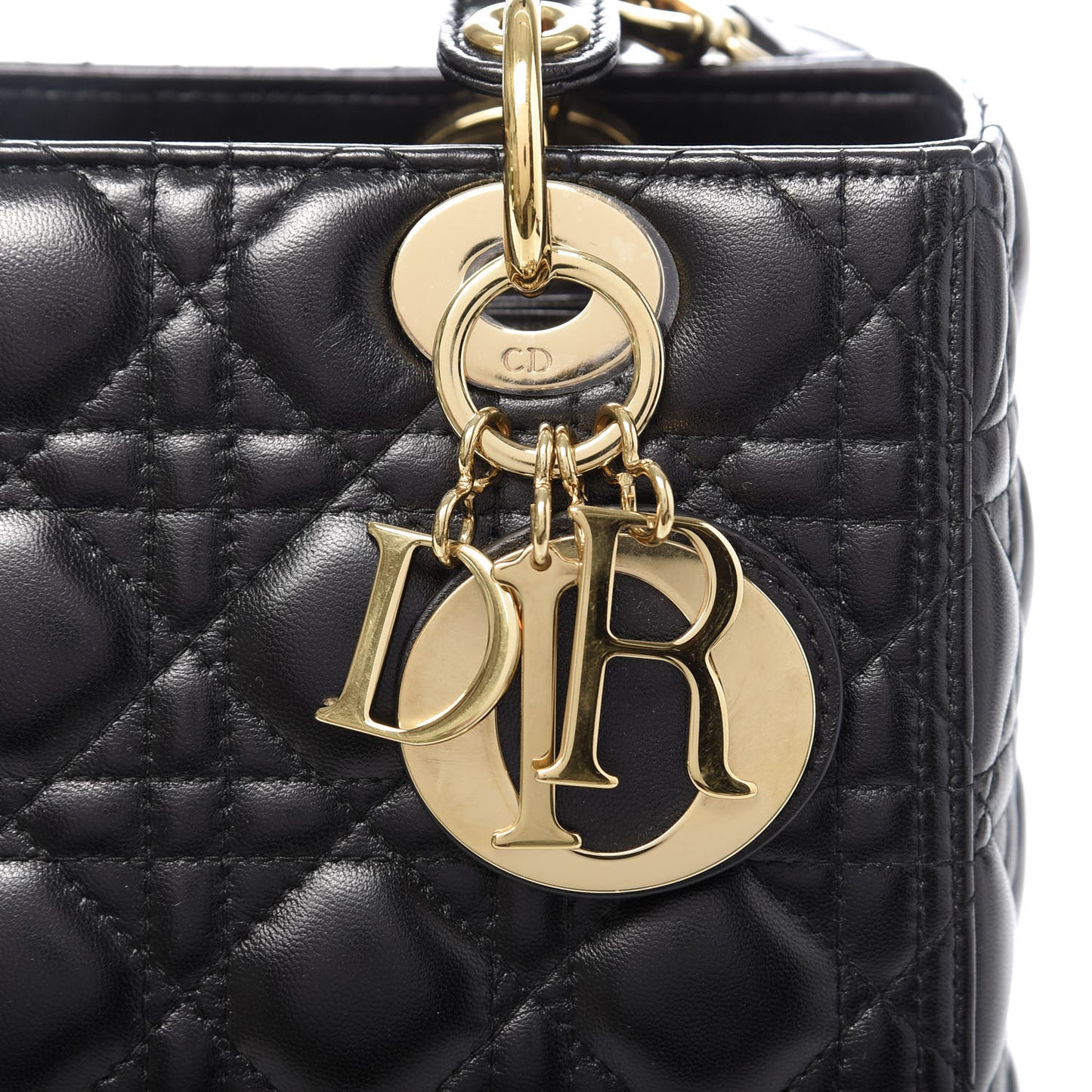 Lambskin Cannage Medium Lady Dior Black