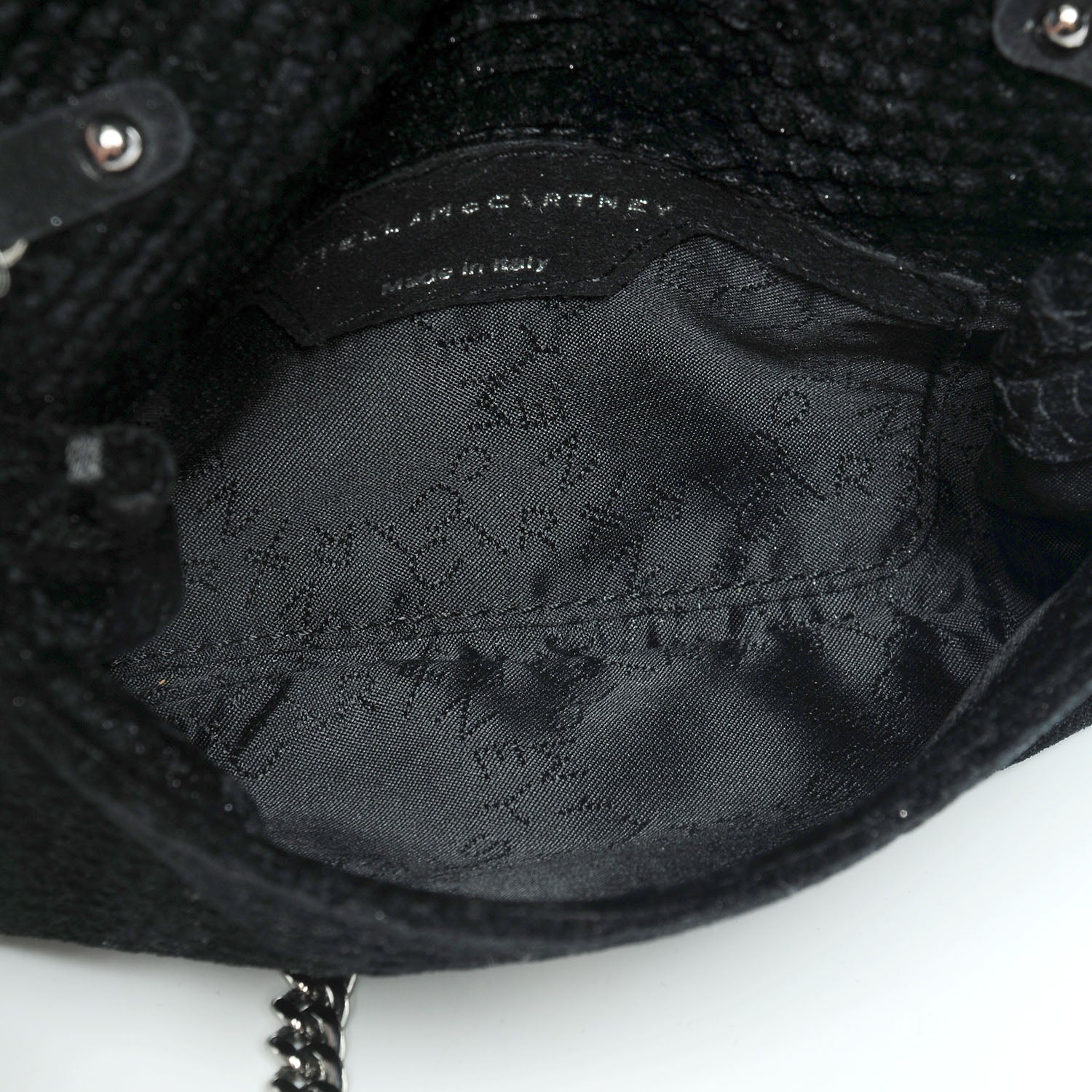 Stella McCartney Python Embossed Velvet Falabella Crossbody Black 5 of 8