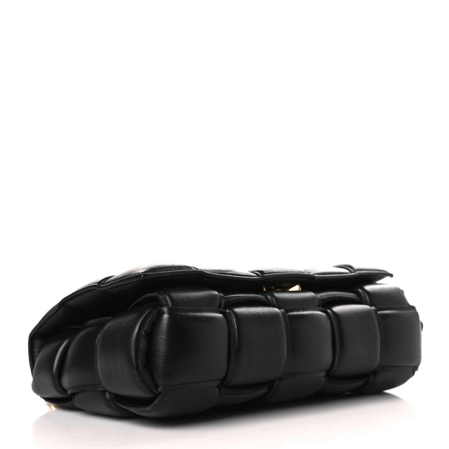 Lambskin Maxi Intreccio Padded Chain Cassette Crossbody Bag Black