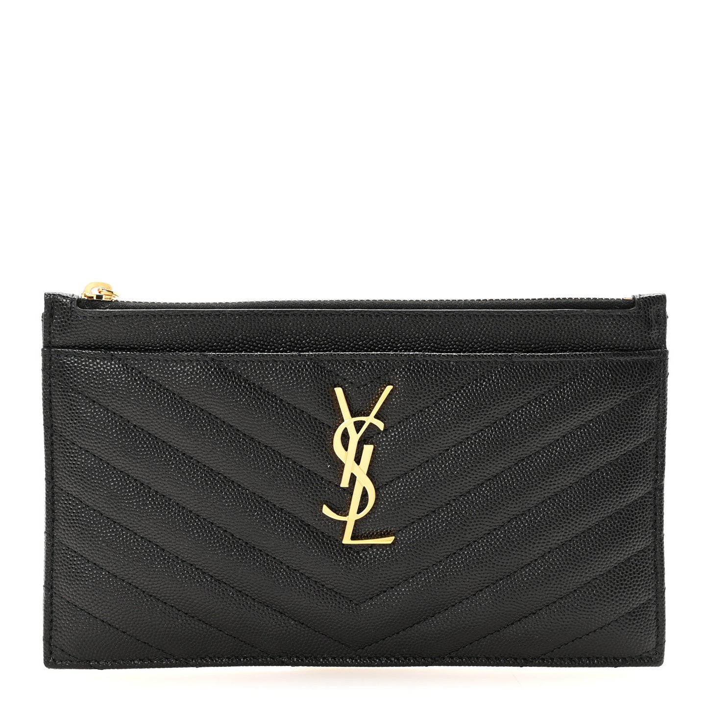 Grain De Poudre Chevron Monogram Bill Pouch Black