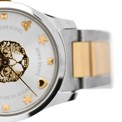 Gucci Stainless Steel 27mm G-Timeless Two Tone Cat Quartz Watch 5 of 6