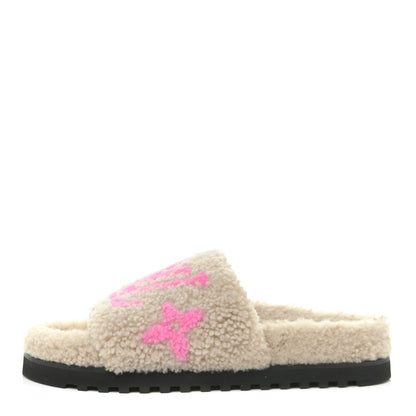 Louis Vuitton Shearling Paseo Flat Comfort Mule 39 Beige 1 of 12