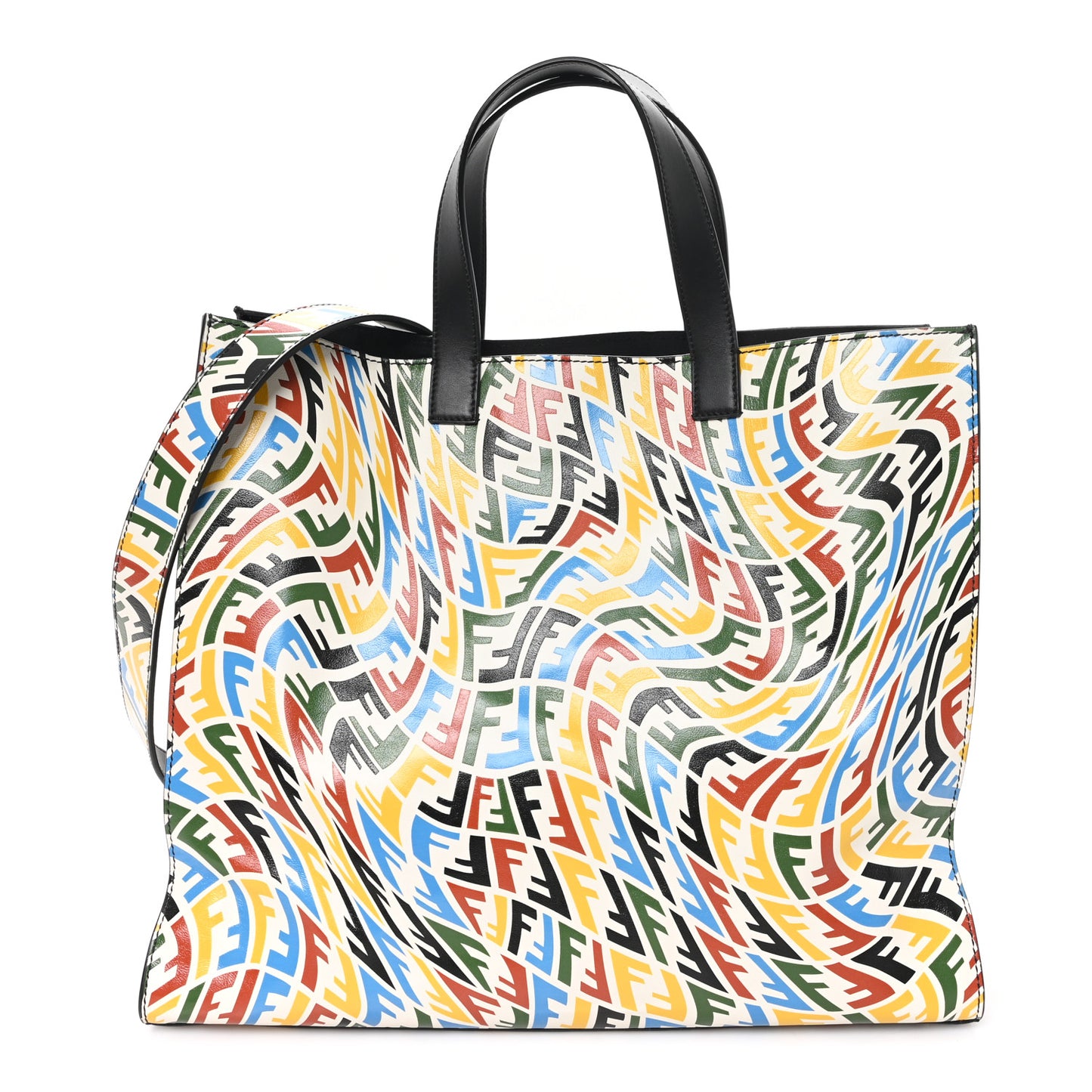 X SARAH COLEMAN Vitello Grace Light FF Vertigo Shopping Tote White Ice Multicolor