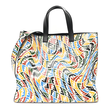 Fendi X SARAH COLEMAN Vitello Grace Light FF Vertigo Shopping Tote White Ice Multicolor 1 of 10