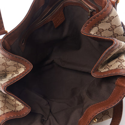 Gucci Monogram Medium Jockey Tote Dark Brown 7 of 11