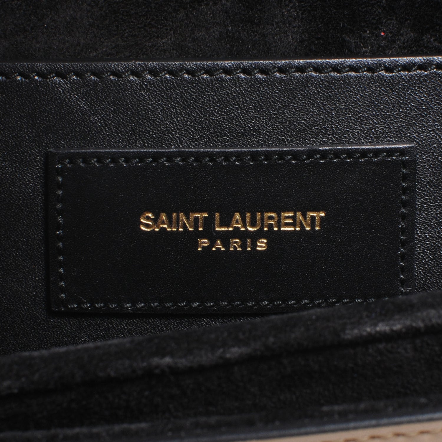 Saint Laurent Leather Medium Bi-Color Lulu Satchel Beige Black 6 of 8