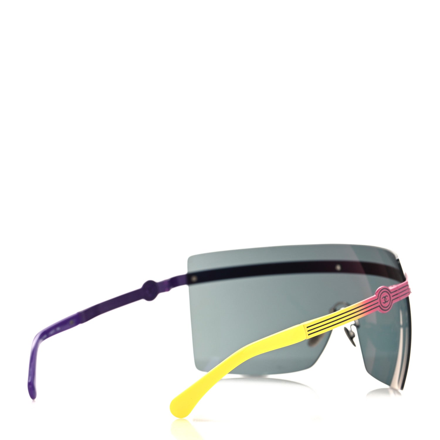 Chanel Metal Graphic Lines Shield Sunglasses 71586 Purple Pink 4 of 6