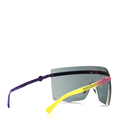 Chanel Metal Graphic Lines Shield Sunglasses 71586 Purple Pink 4 of 6
