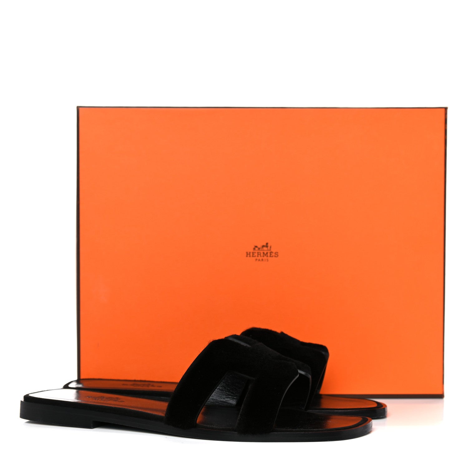 Hermes Mink Fur Oran Sandals 37 Black 11 of 11