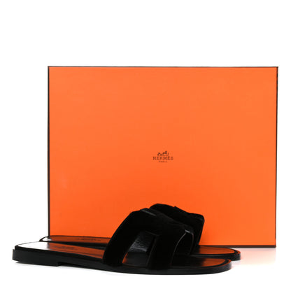 Hermes Mink Fur Oran Sandals 37 Black 11 of 11