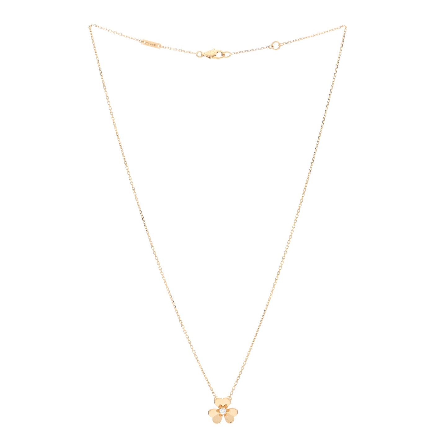 18K Yellow Gold Diamond Mini Frivole Pendant Necklace
