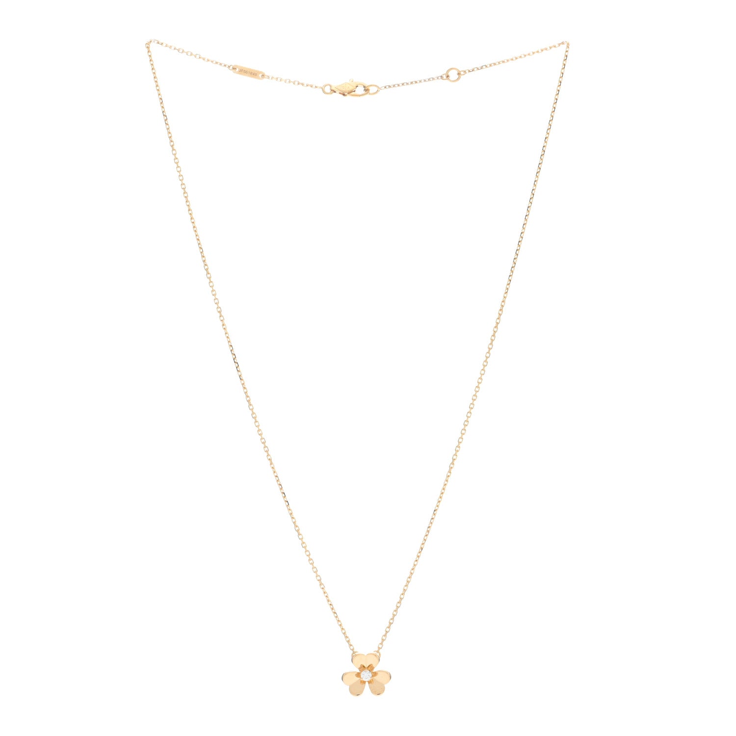 Van Cleef & Arpels 18K Yellow Gold Diamond Mini Frivole Pendant Necklace 2 of 5