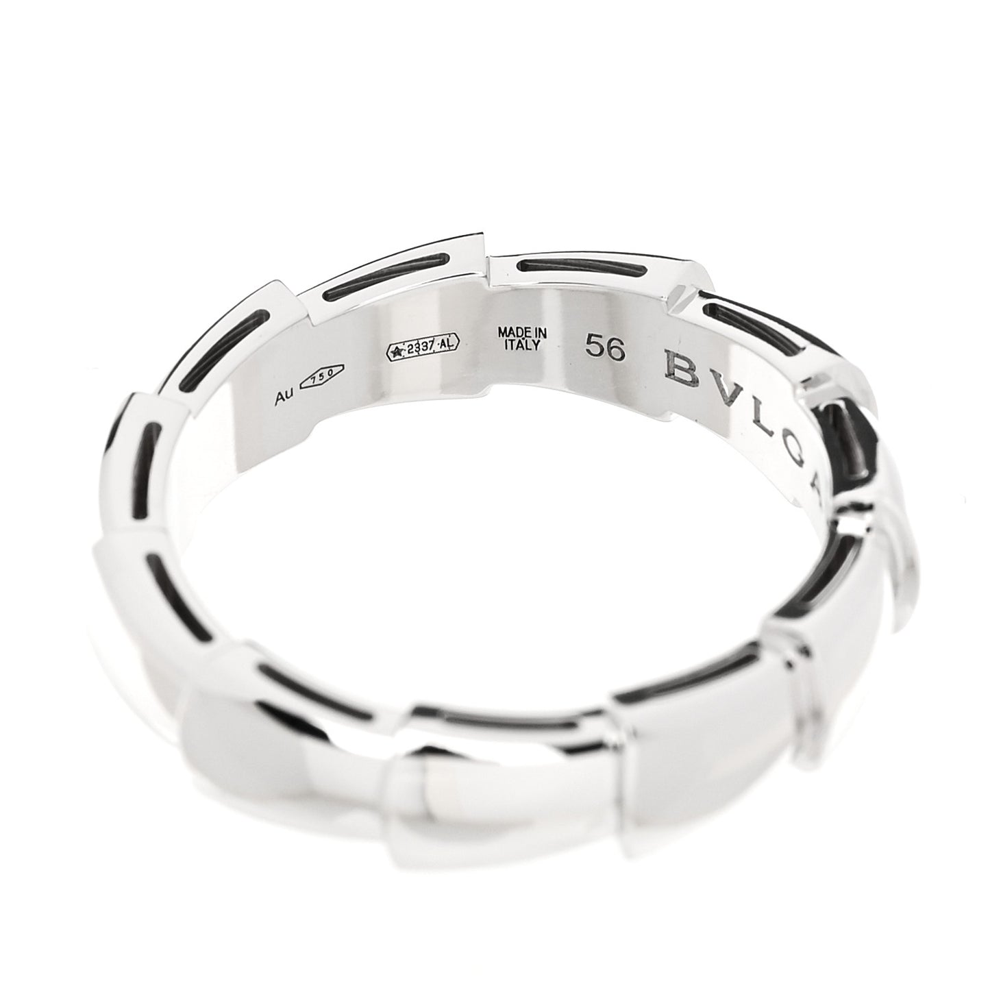 18K White Gold Serpenti Viper Thick Wedding Band Ring  56 7.5