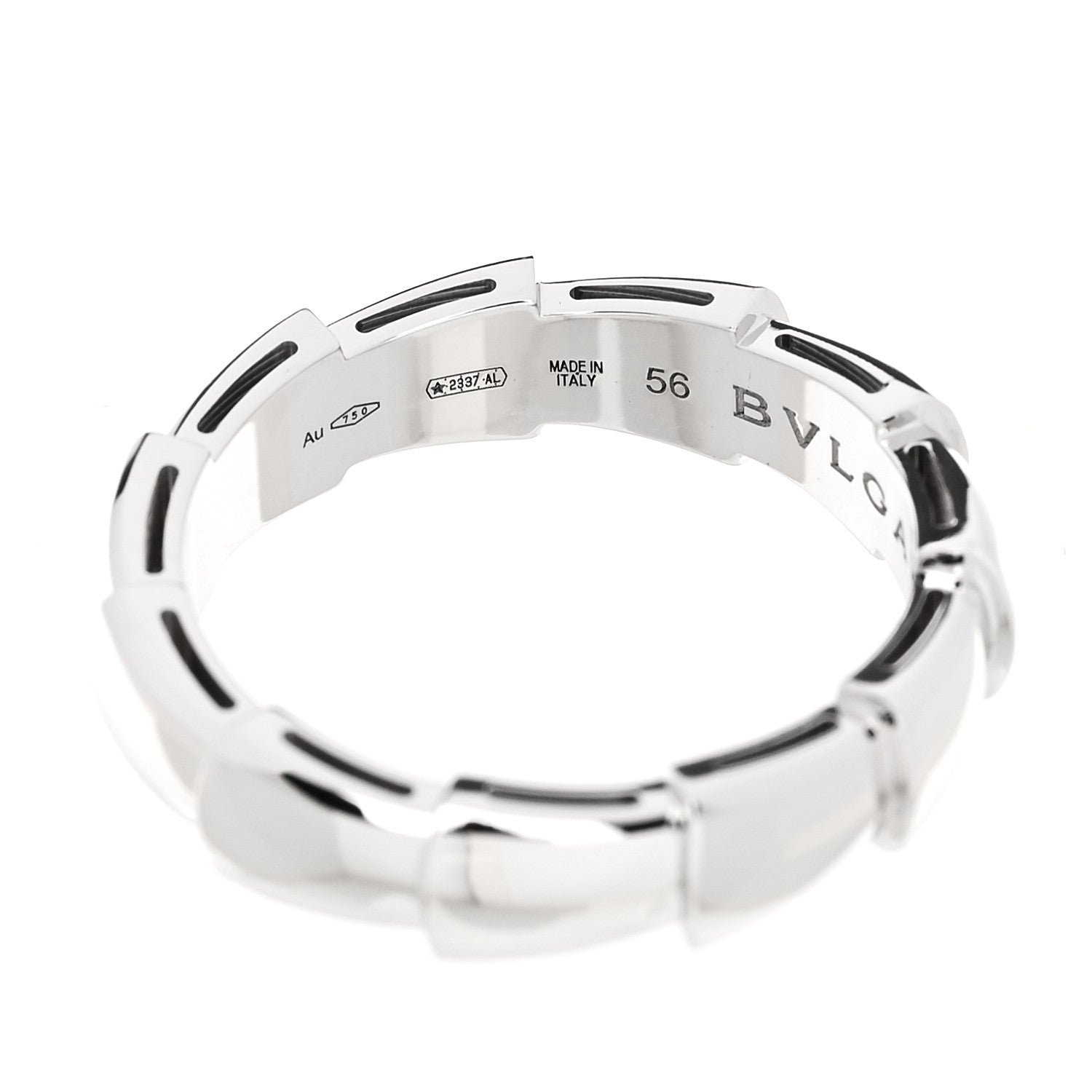 Bulgari 18K White Gold Serpenti Viper Thick Wedding Band Ring  56 7.5 4 of 6