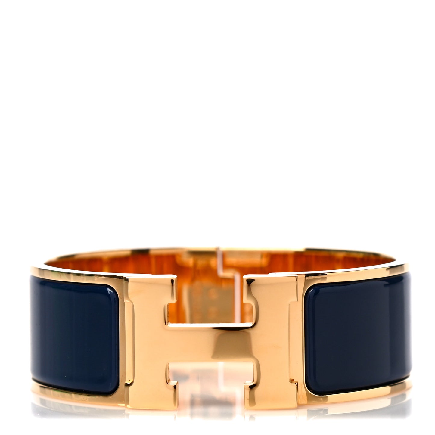 Enamel Wide Clic Clac H Bracelet PM Bleu Indigo