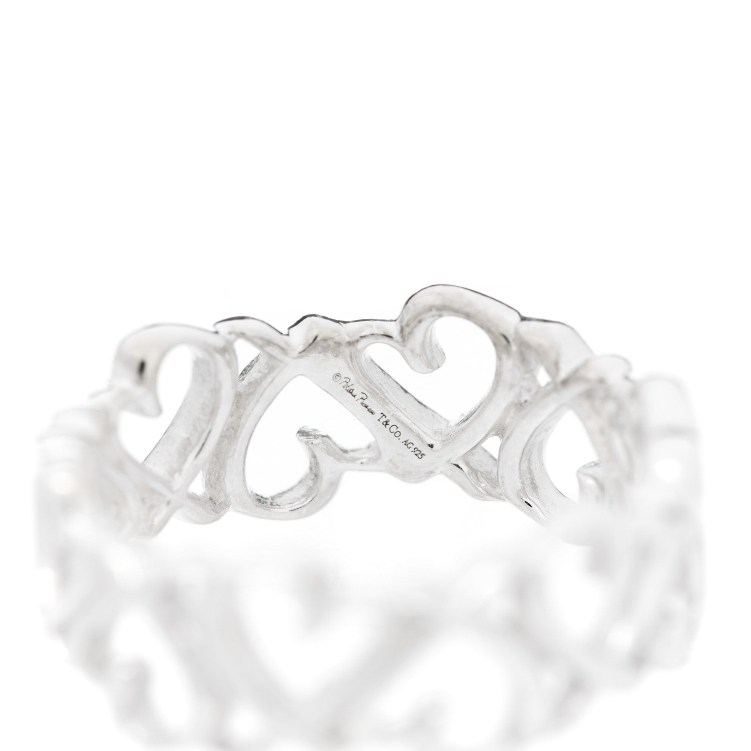 Tiffany Sterling Silver Paloma Picasso Loving Heart Band Ring 51 5.75 4 of 4