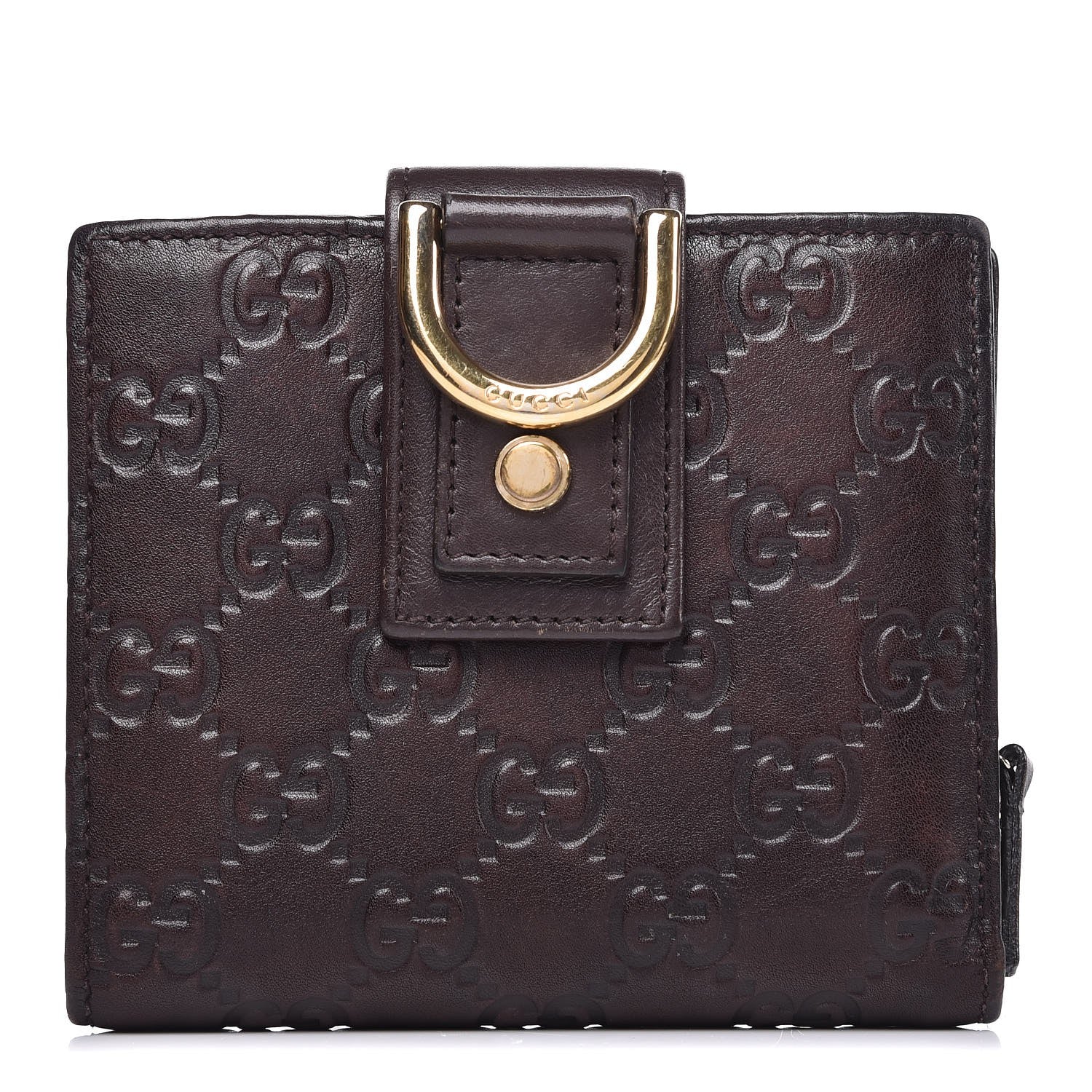 Gucci Guccissima D Ring Compact Wallet Brown 1 of 7