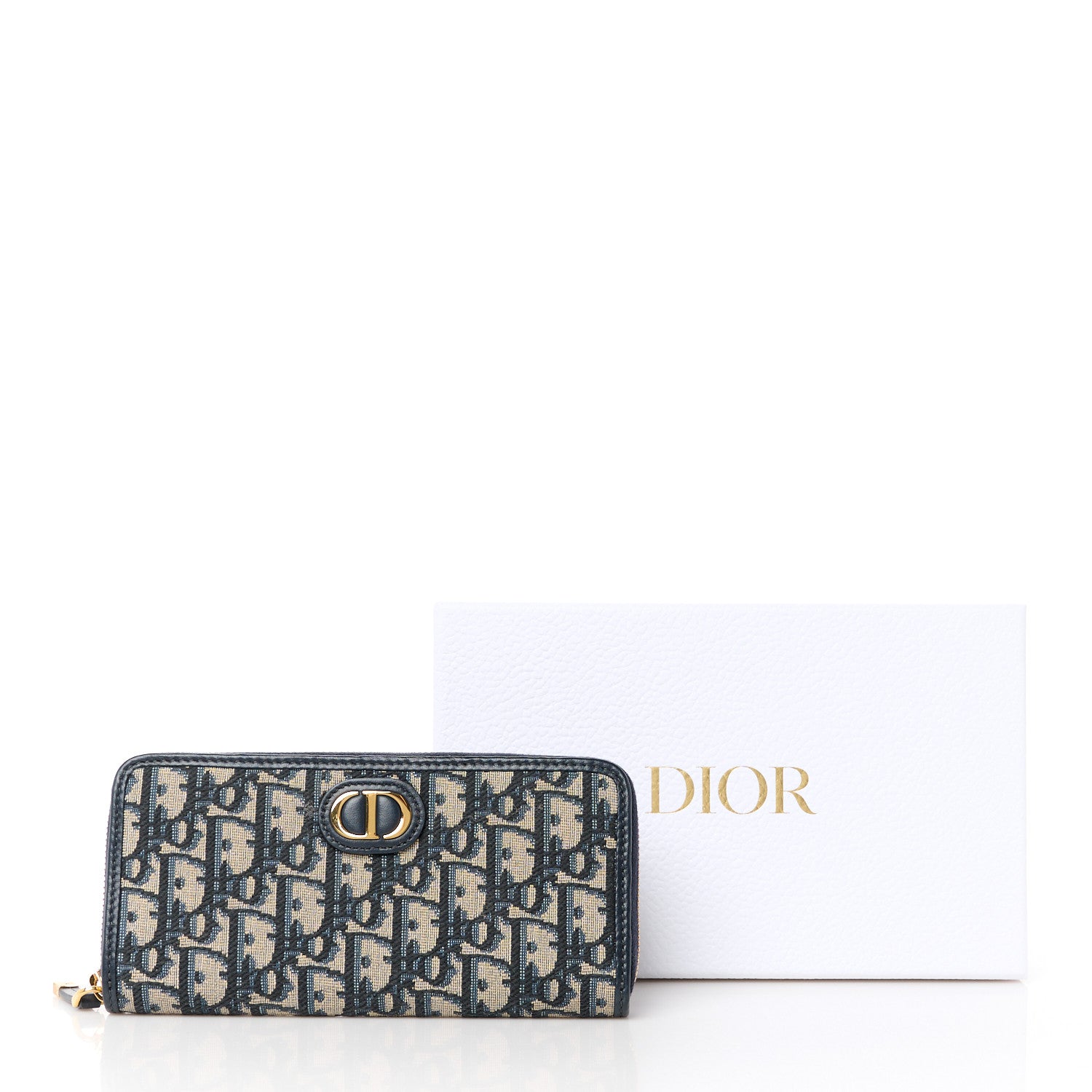 Christian Dior Oblique 30 Montaigne Zip Around Wallet Blue 12 of 12