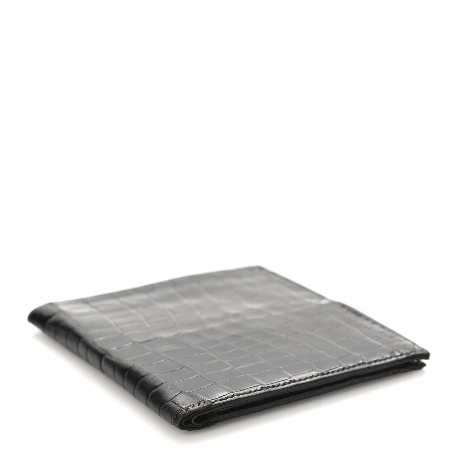 Hermes Alligator Bi-Fold Wallet Black 4 of 9