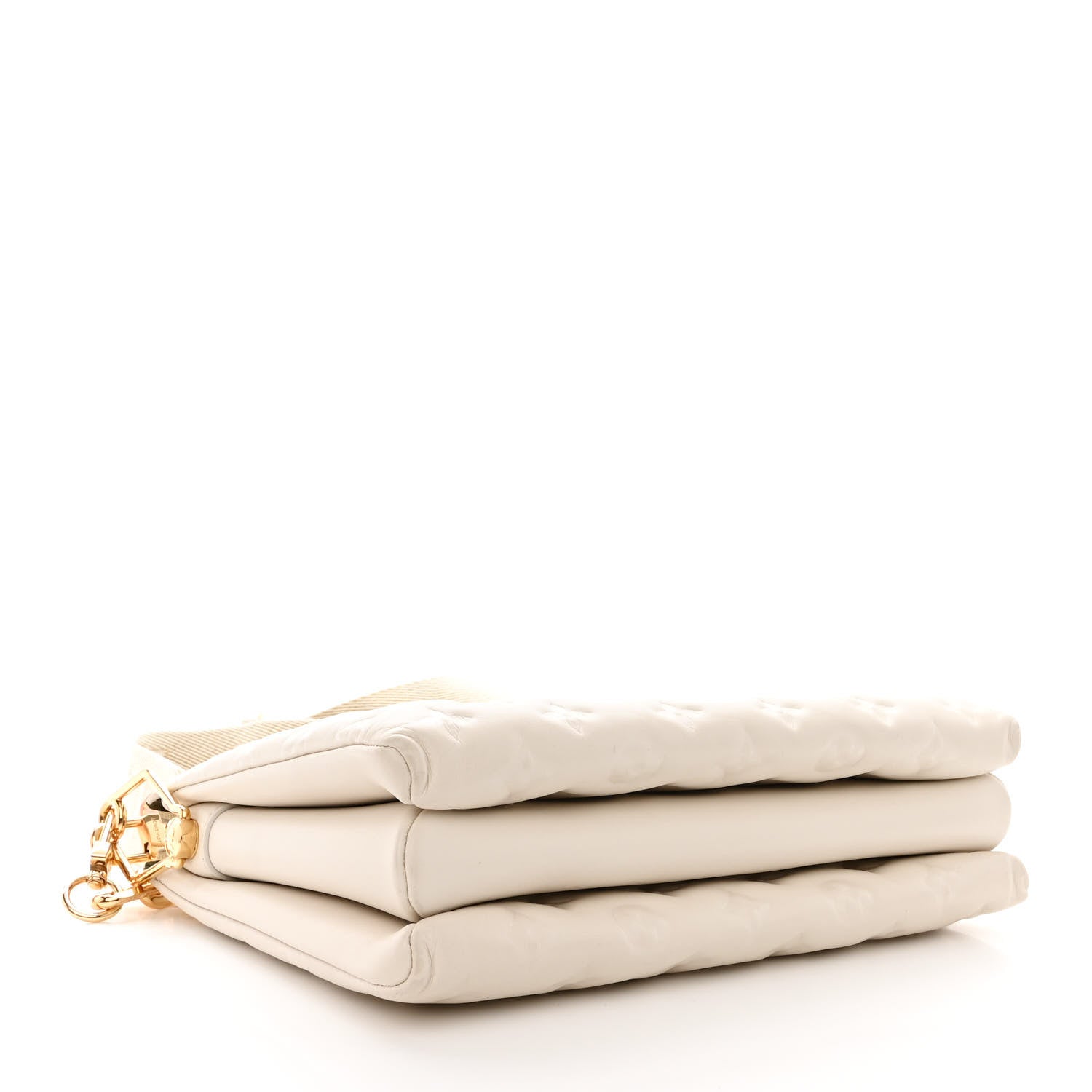 Louis Vuitton Lambskin Embossed Monogram Coussin PM Beige Cream 4 of 11