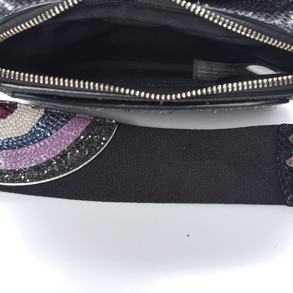 Marc Jacobs Metallic Sheepskin Python Embossed Snapshot Camera Bag Black 6 of 16