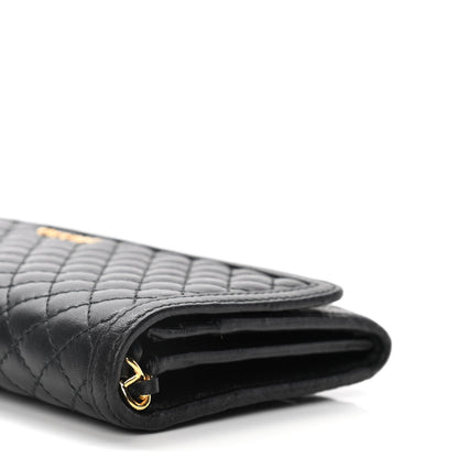 Prada Soft Calfskin Quilted Chain Wallet Black 12 of 17