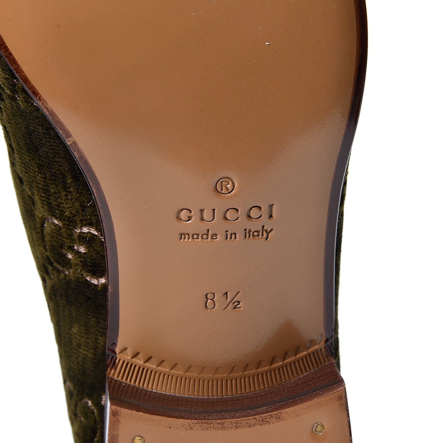 Velvet GG Monogram Mens Horsebit Loafers 8.5 Green