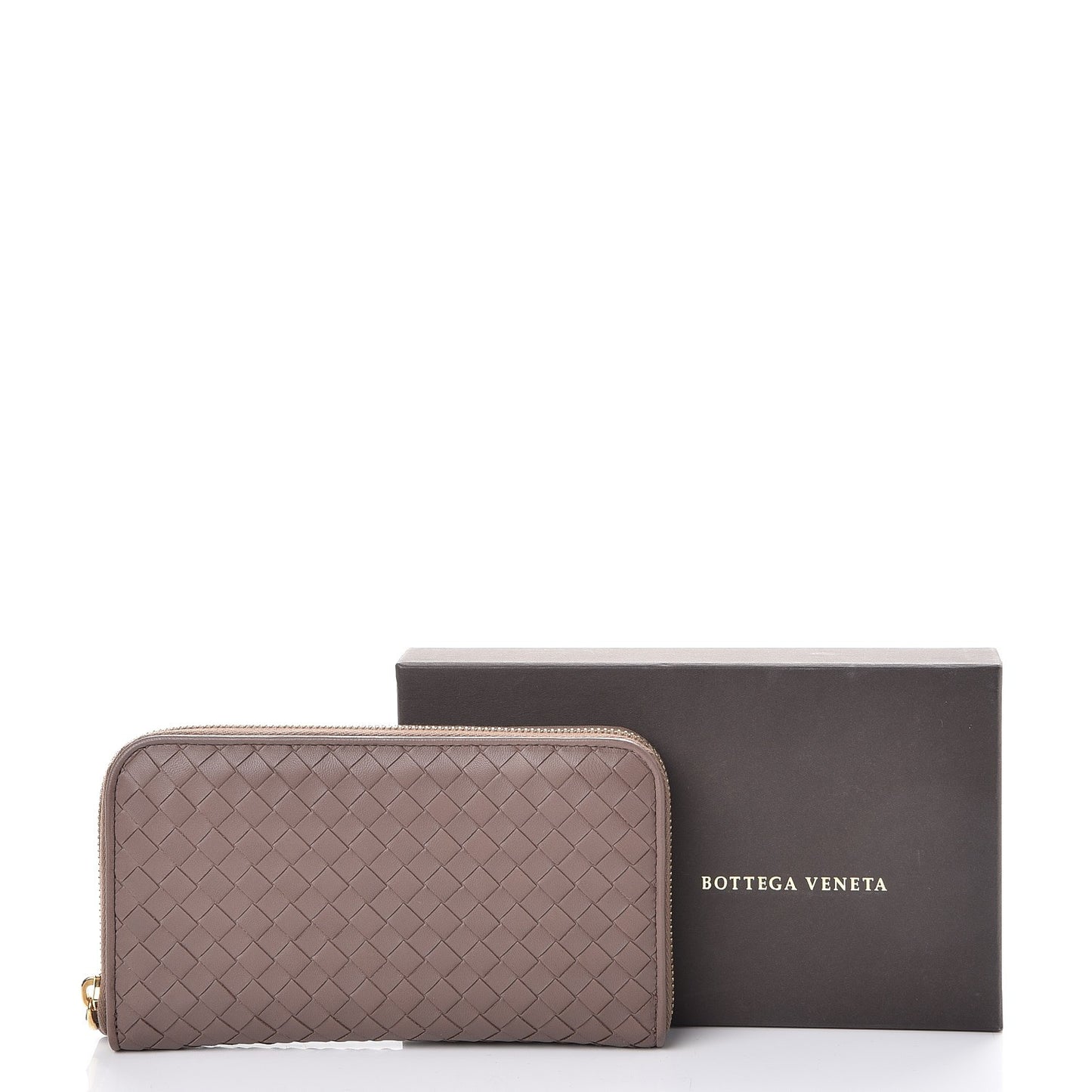 Nappa Intrecciato Zip Around Wallet Elephant