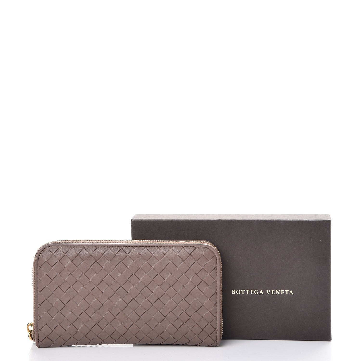 Bottega Veneta Nappa Intrecciato Zip Around Wallet Elephant 9 of 9