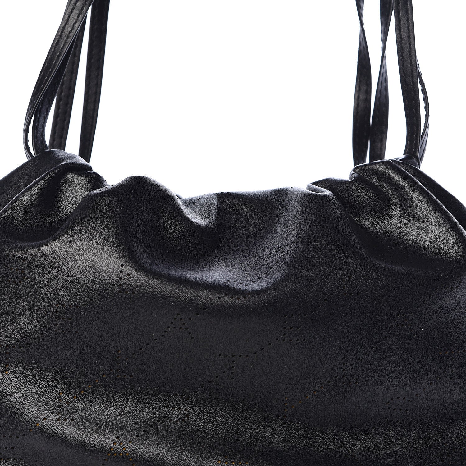 Stella McCartney Eco Alter Nappa Perforated Logo Drawstring Backpack Black 8 of 13