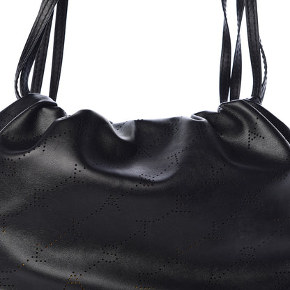 Stella McCartney Eco Alter Nappa Perforated Logo Drawstring Backpack Black 8 of 13