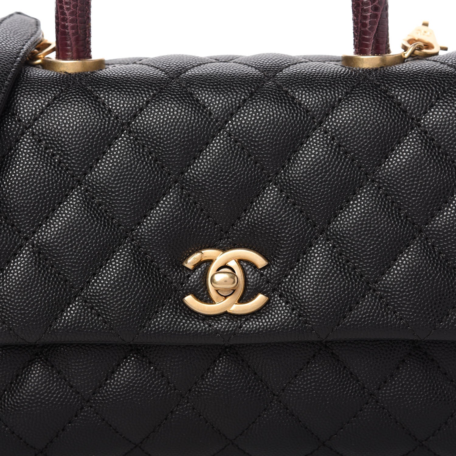 Chanel Caviar Lizard Quilted Mini Coco Handle Flap Black 10 of 11