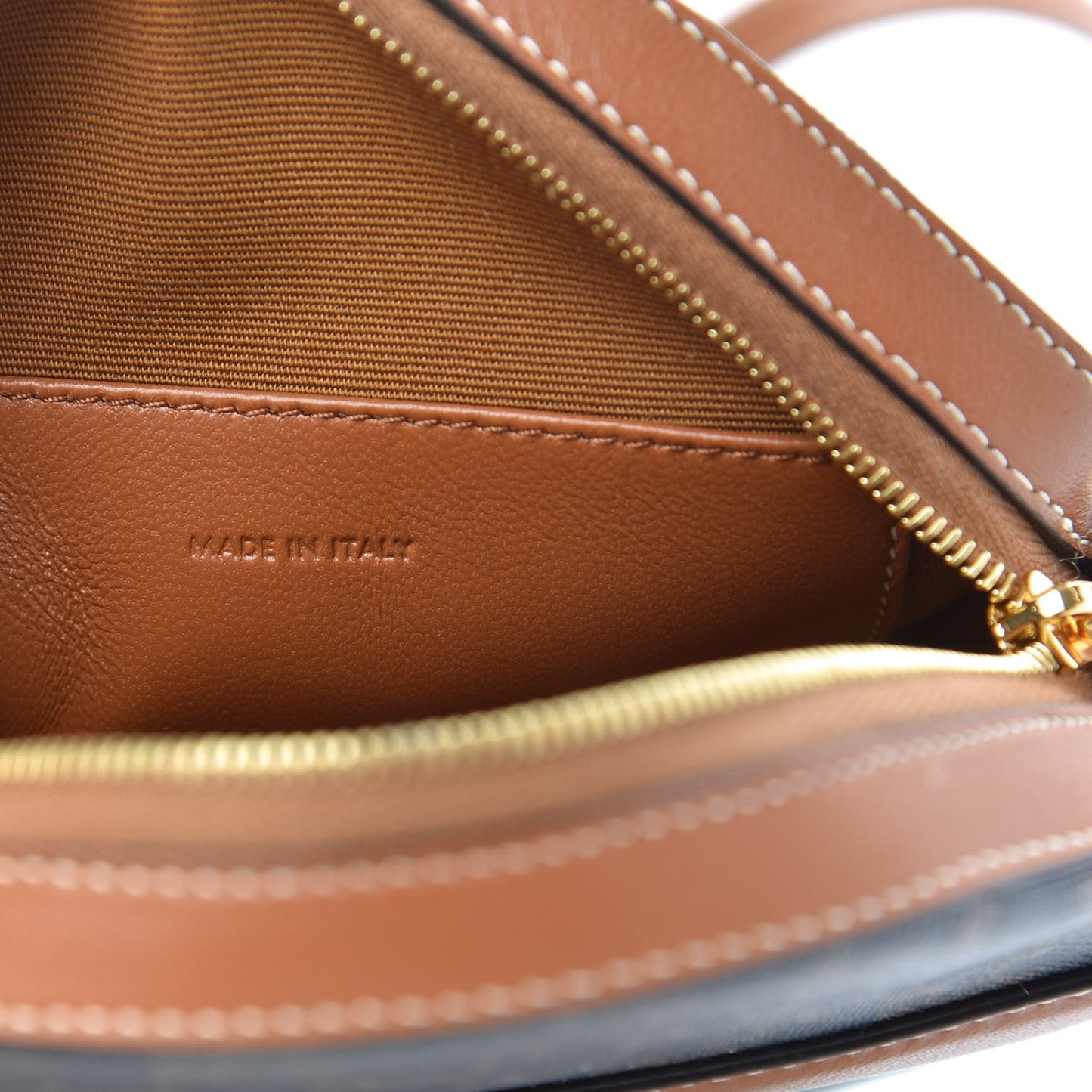 Lambskin Triomphe Canvas Round Purse On Strap Black Tan