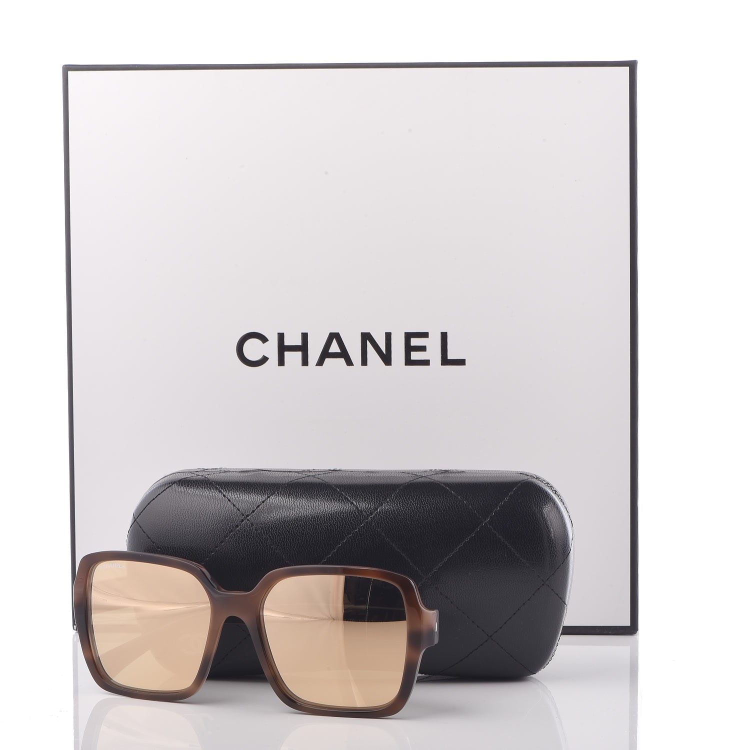 Chanel Acetate 24K Gold Mirror Square Sunglasses 5408 Brown 8 of 8