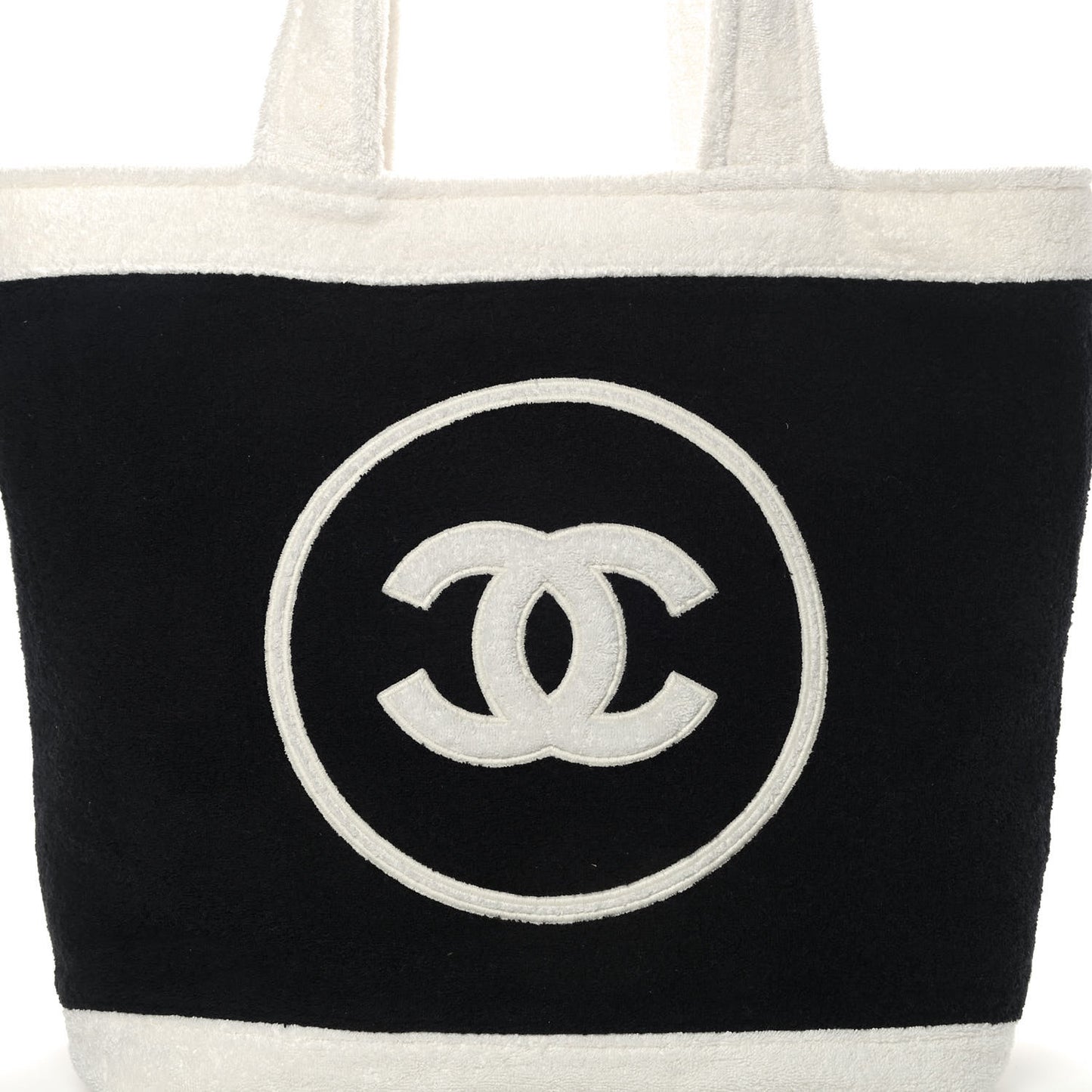 Terry Cotton CC Beach Tote Towel Set Black White
