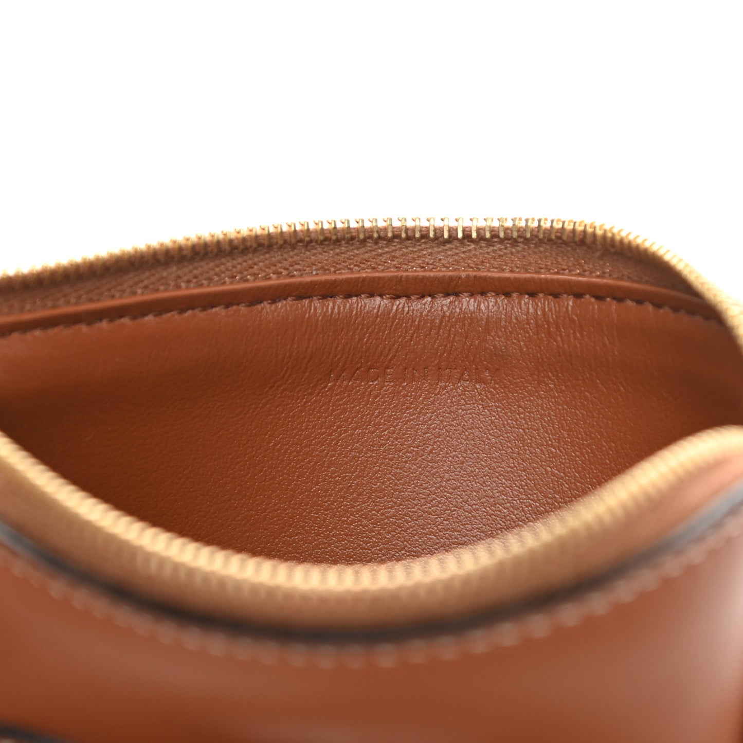 Smooth Calfskin Cuir Triomphe Coin and Card Pouch With Hook Tan