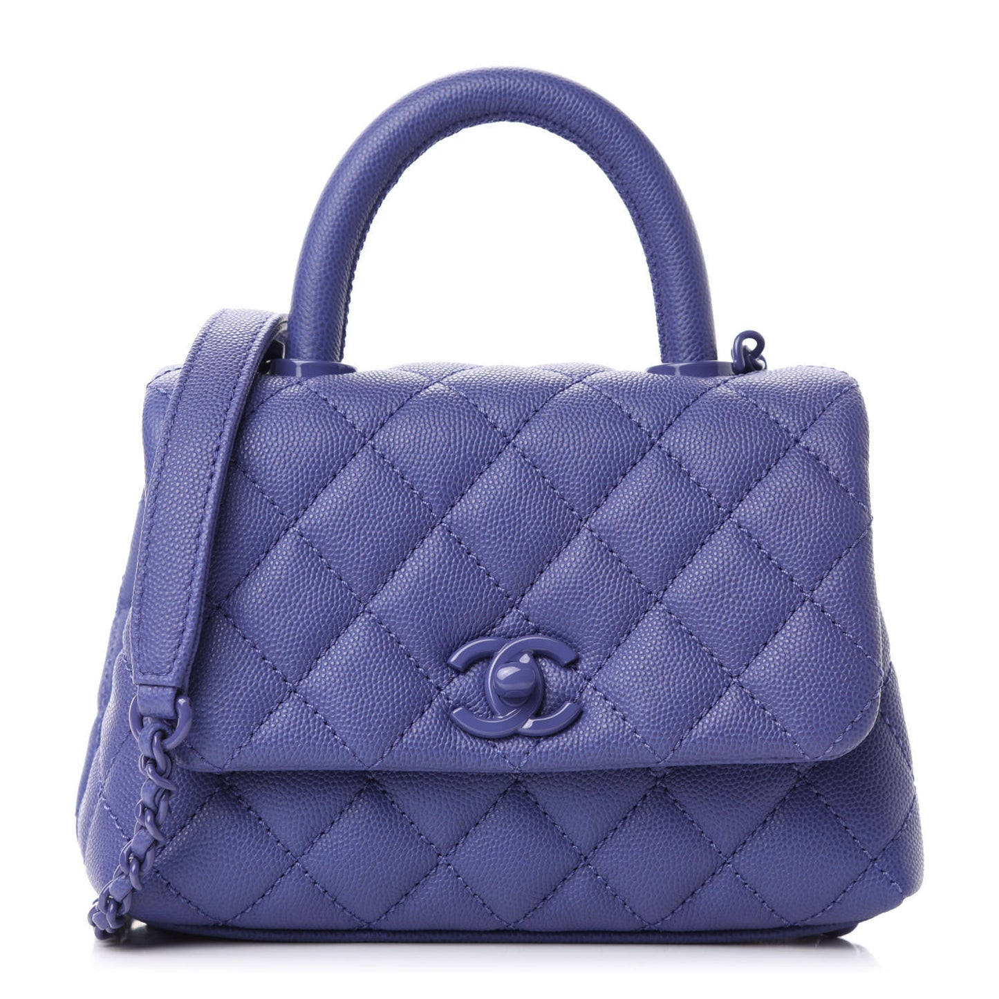 Caviar Quilted Incognito Extra Mini Coco Handle Flap Blue