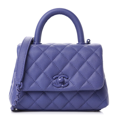 Chanel Caviar Quilted Incognito Extra Mini Coco Handle Flap Blue 1 of 10