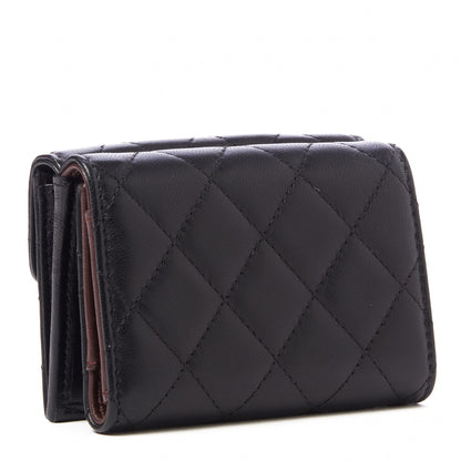 Chanel Lambskin Quilted Double Flap Wallet Black 2 of 9