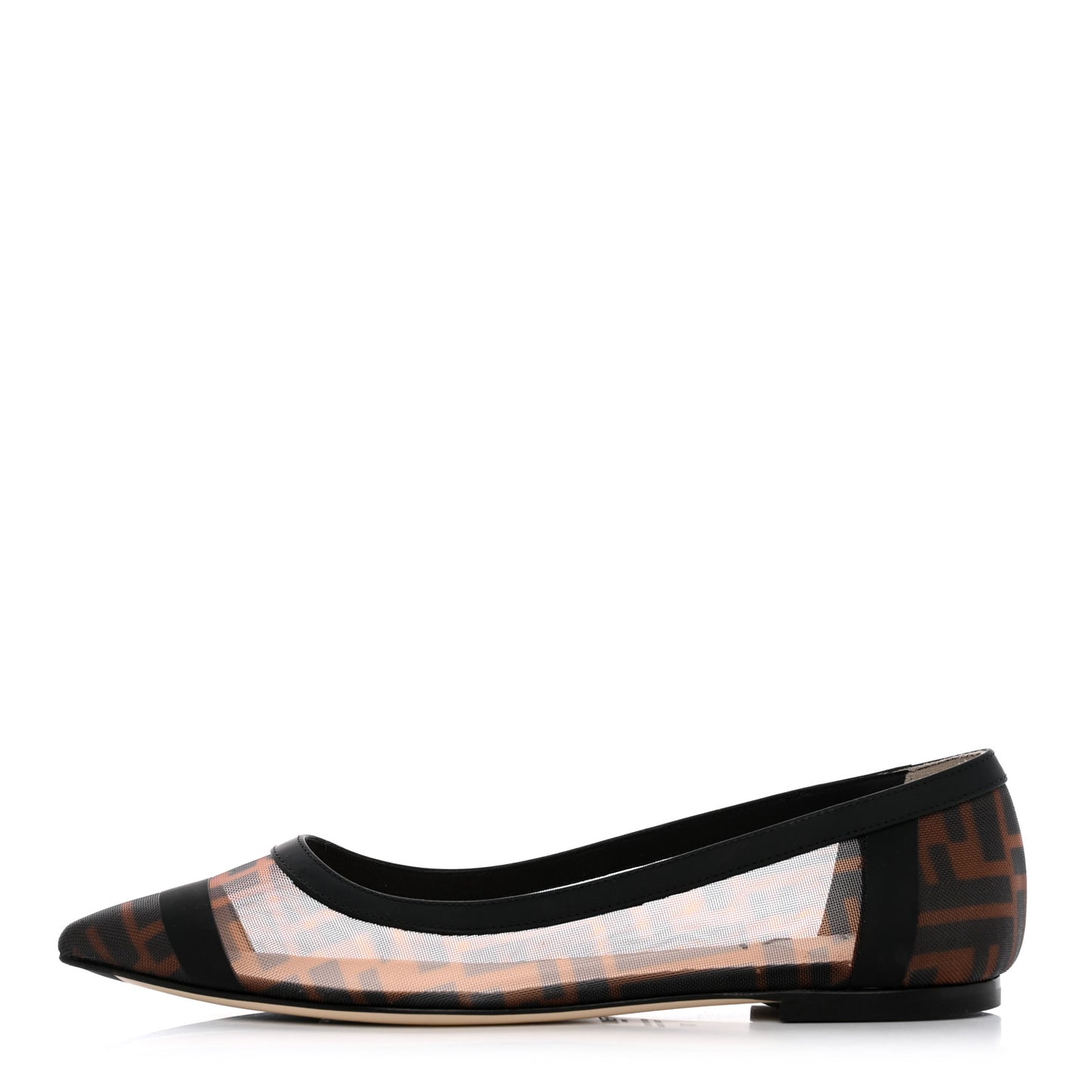 Mesh FF Skimmer Ballerina Flats 37 Tobacco Moro Black