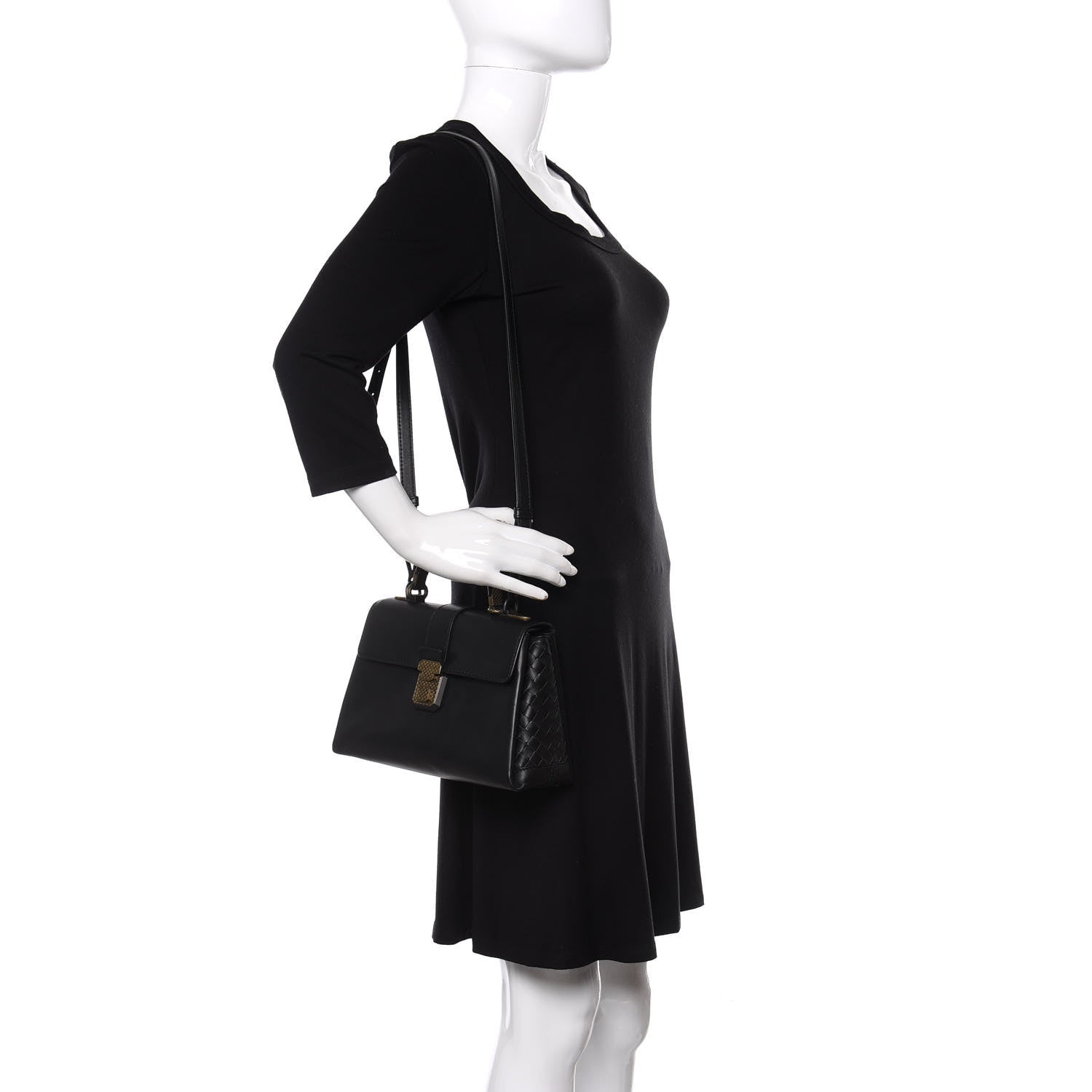 Bottega Veneta Nappa Small Piazza Bag Black 2 of 9