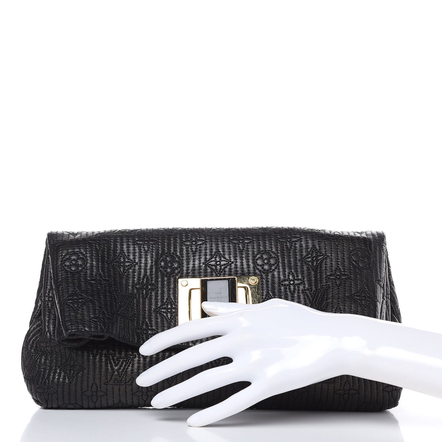 Calfskin Quilted Monogram Altair Clutch Black