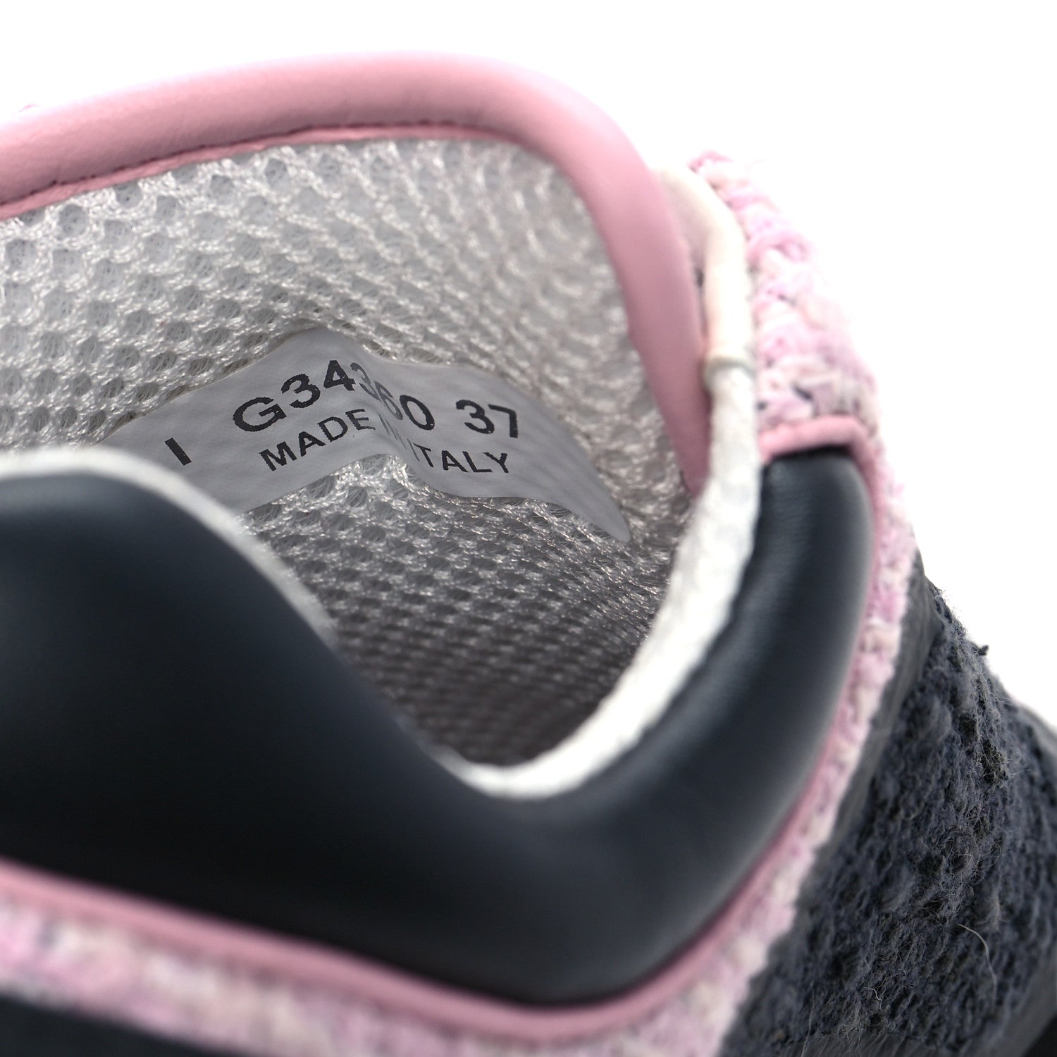 Chanel Tweed Suede Calfskin CC Sneakers 37 Gray Pink 8 of 8