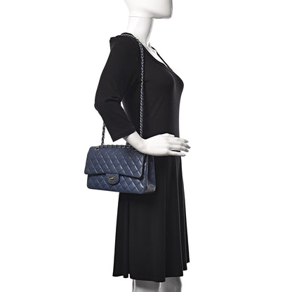 Chanel Lambskin Perforated Medium Double Flap Blue 2 of 11