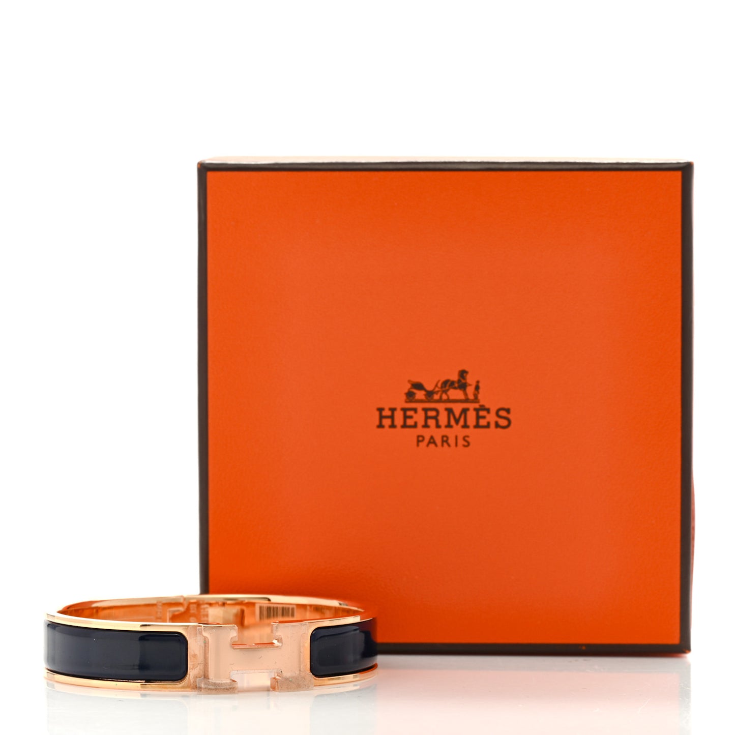 Narrow Enamel Clic Clac H Bracelet PM Bleu Abysse