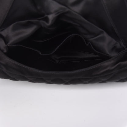 Chanel Satin Quilted Flap Clutch Black 5 of 9