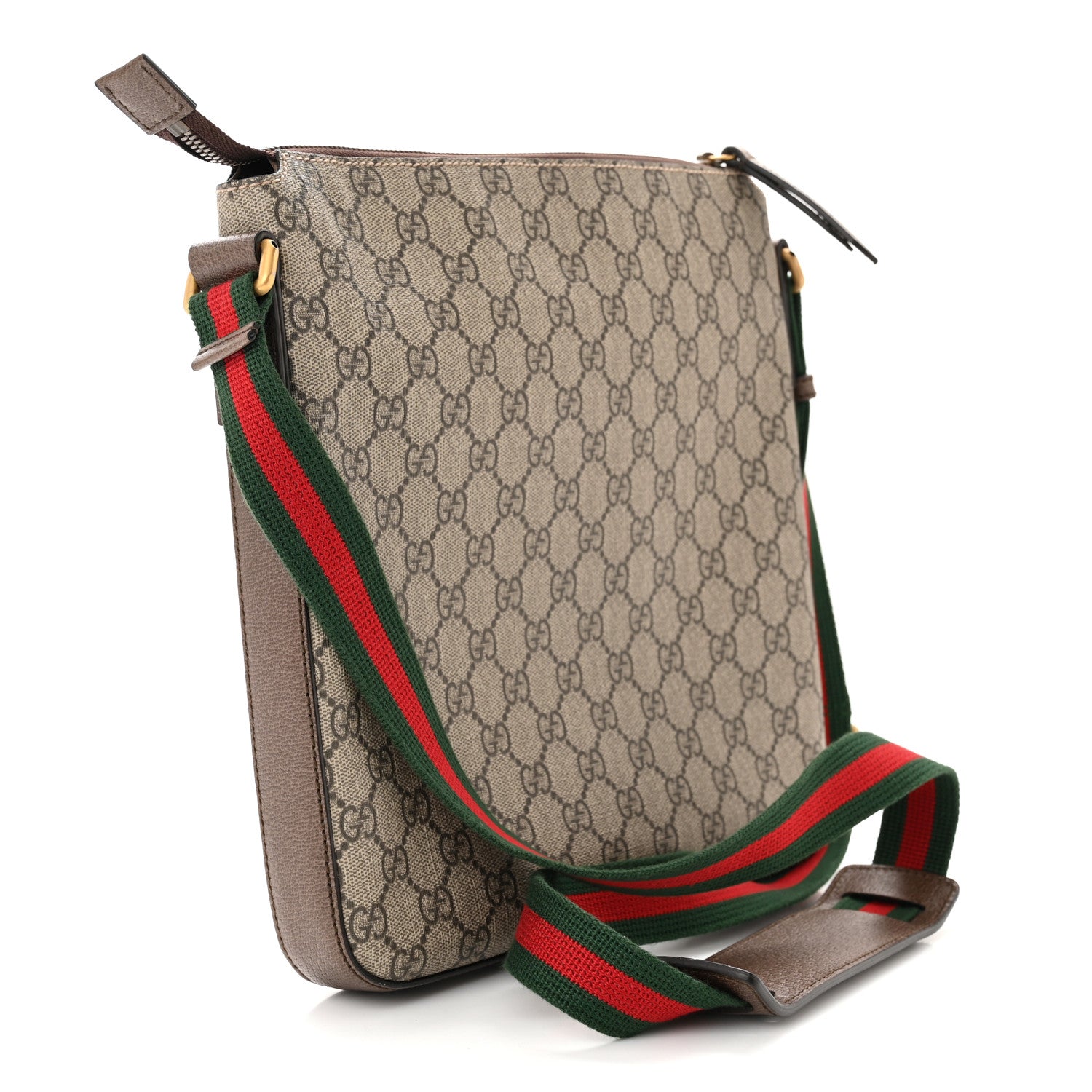 Gucci Soft GG Supreme Monogram Courrier Web Medium Flat Messenger Bag Beige New Acero Multicolor 3 of 12
