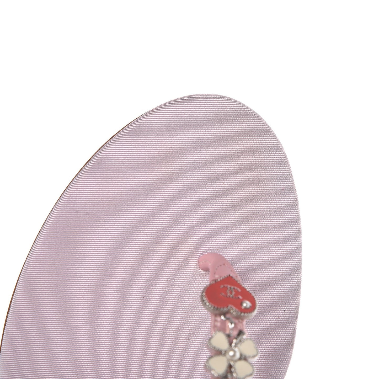 Tweed CC Charm Thong Sandals 41 Pink Silver